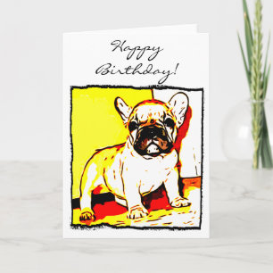 Grattis på födelsedagen Fransk Bulldog Art-hälsnin Kort