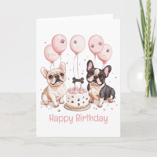 Grattis på födelsedagen Fransk Bulldog Birthday Ca Kort (Framsida)