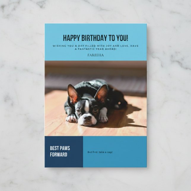 Grattis på födelsedagen Fransk Bulldog Kort (The perfect card for a relaxing birthday.)