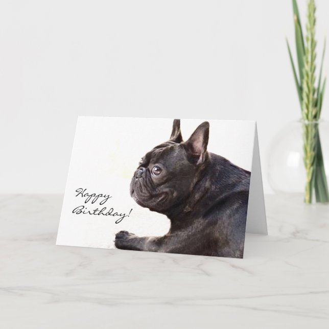 Grattis på födelsedagen Fransk Bulldog-kort Kort (Framsida)