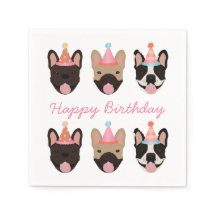 Grattis på födelsedagen Fransk Bulldog Party Hats 