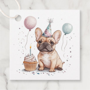 Grattis på födelsedagen fransk bulldogg gåvor etiketter