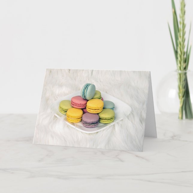 Grattis på födelsedagen Fransk Macarons Kort (Framsida)