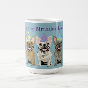 Grattis på födelsedagen! Franska Bulldoggar Kaffemugg