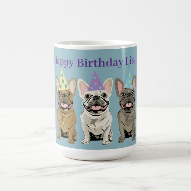 Grattis på födelsedagen! Franska Bulldoggar Kaffemugg (Center)