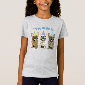 Grattis på födelsedagen! Franska Bulldoggar T Shirt