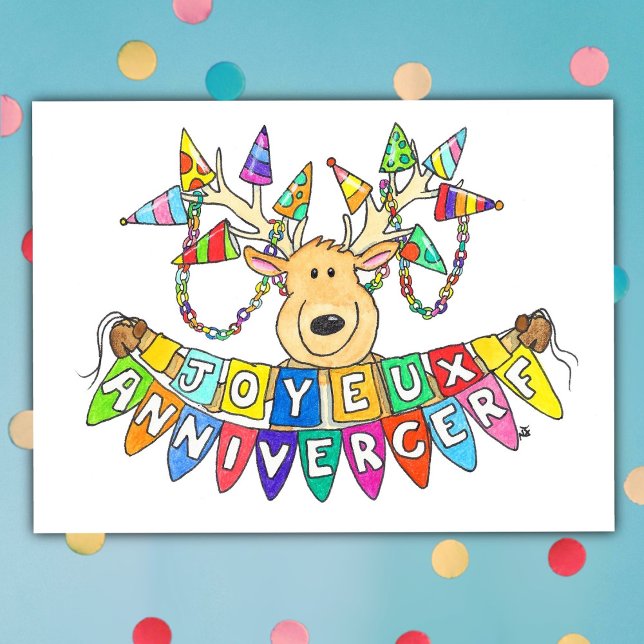 Grattis på födelsedagen - franska vykort (Skapare uppladdad)