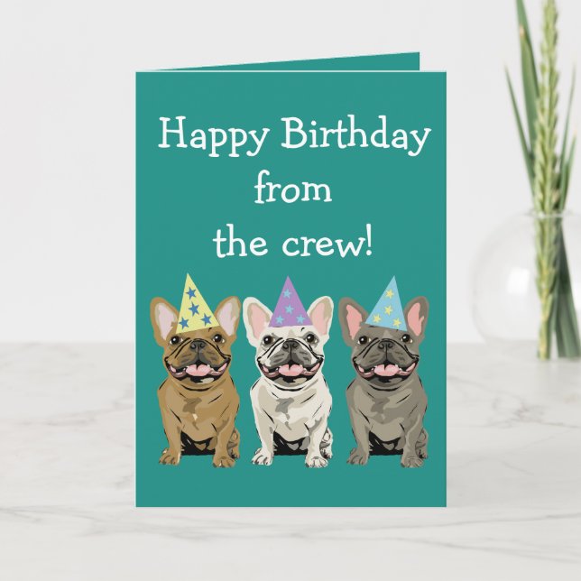 Grattis på födelsedagen - French Bulldog Friends Kort (Framsida)