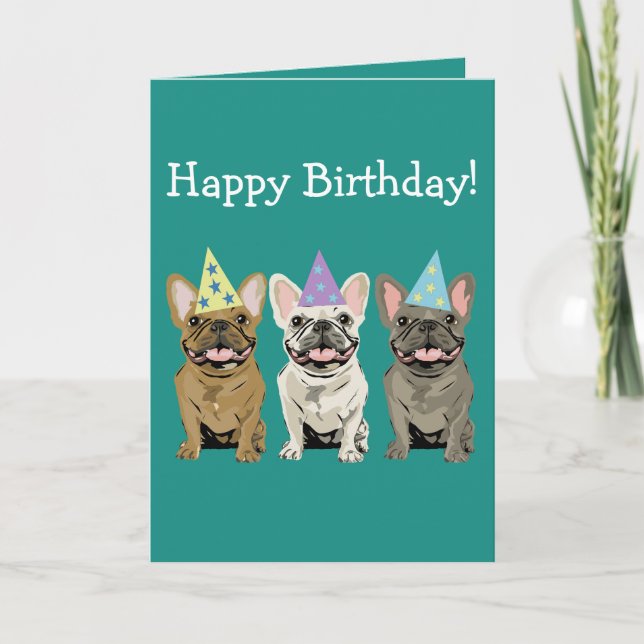 Grattis på födelsedagen - French Bulldog Vänner Kort (Framsida)