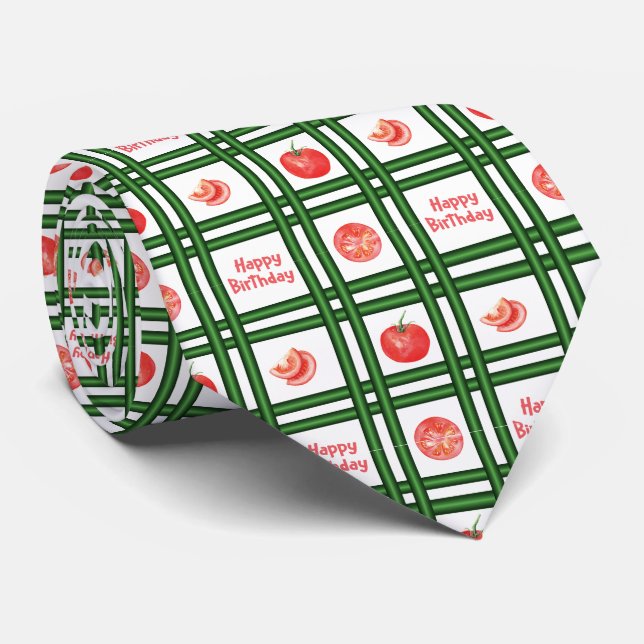 Grattis på födelsedagen - Fresh Tomato Mönster Slips (Rullad)