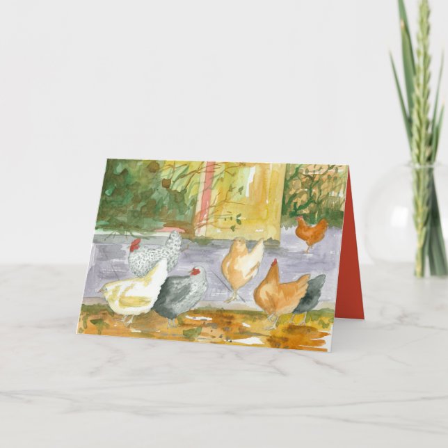 Grattis på födelsedagen Friend Chickens Birds Farm Tack Kort (Framsida)