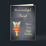 grattis på födelsedagen Friend Fairy design Kort<br><div class="desc">Söt Grattis på födelsedagen Friend Fairy-kort för hälsning.</div>
