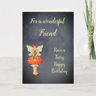 Grattis på födelsedagen Friend Fairy design Kort