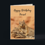 Grattis på födelsedagen Friend Funny Squirrel Humo Kort<br><div class="desc">Lustigt födelsedagskort till Friend som oroar sig för att bli äldre eller över backe med ett sött avslappnande,  kyligt ekorresött djur. Inuti verse: Oroa dig inte för att bli äldre...  Det är inget problem förrän du inte hittar nöt.</div>