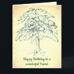 grattis på födelsedagen Friend Kort<br><div class="desc">Snygg Grattis på födelsedagen Friend-hälsningskort i Träd.</div>