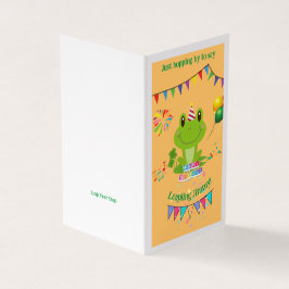 Grattis på födelsedagen Frog Banners Balloon Firew Kort