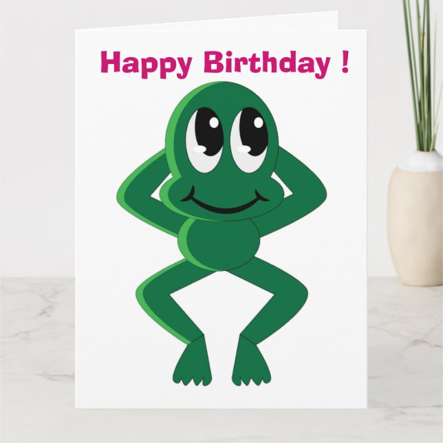 "GRATTIS PÅ FÖDELSEDAGEN" FROG KORT (Framsida)