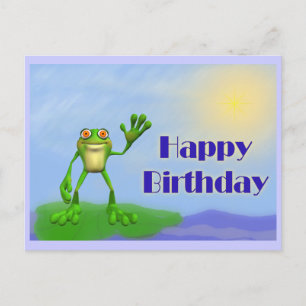 Grattis på födelsedagen Frog Vykort