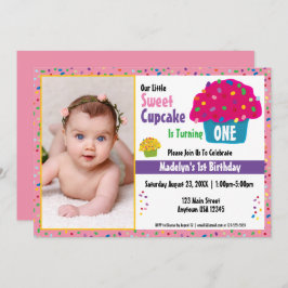 Grattis på födelsedagen Frosted Cuptårta Sprinkles Inbjudningar