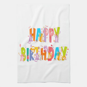 Grattis på födelsedagen Funny Cat Lover Bday Firan Kökshandduk