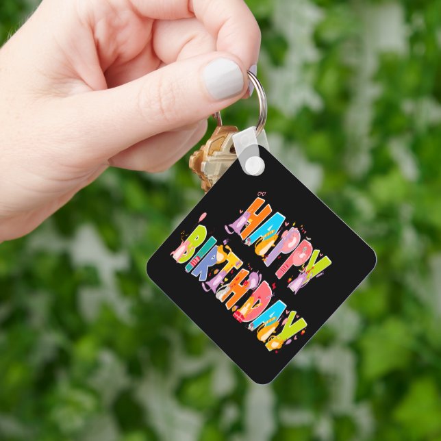 Grattis på födelsedagen Funny Cat Lover Bday Firan Nyckelring (Hand)