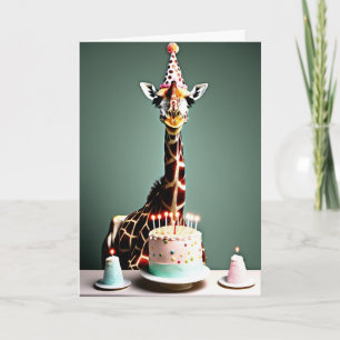 Grattis på födelsedagen Funny Giraffe Kort
