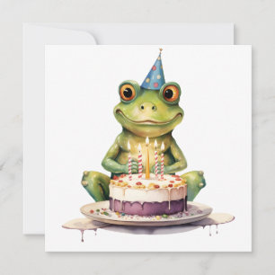 Grattis på födelsedagen Funny groda Inbjudningar