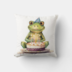 Grattis på födelsedagen Funny groda Kudde