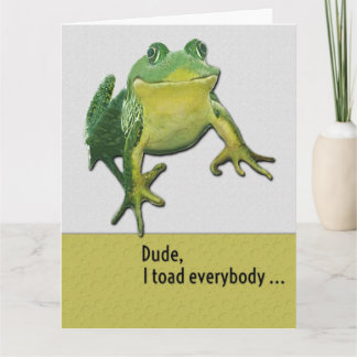 Grattis på födelsedagen Funny Hej, kompis Toad Pun Kort