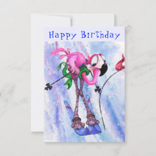 Grattis på födelsedagen - Funny Rosa Flamingo - Ly