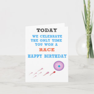 Grattis på födelsedagen Funny Sperm Tävling Kort