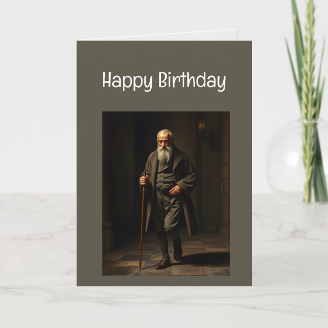 Grattis på födelsedagen Funny Young nu gammal Kort (Framsida)