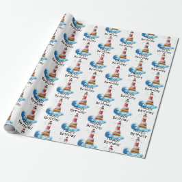 Grattis på födelsedagen fyr på White Presentpapper