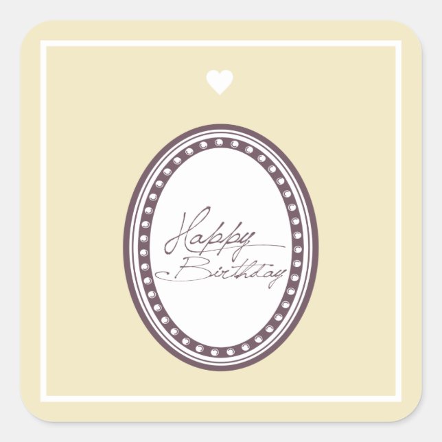 Grattis på födelsedagen fyrkantigt klistermärke (Framsida)