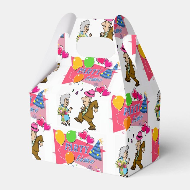 Grattis på födelsedagen Gable Favor Box-årsdag Presentaskar (Framsidan Sidan)