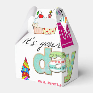 Grattis på födelsedagen Gable Favor Box-ROLIGT-cup Presentaskar