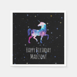 Grattis på födelsedagen Galaxy Unicorn Pappersservett
