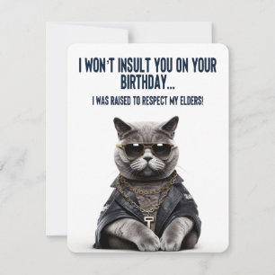 Grattis på födelsedagen - Gangster Cat Julkort