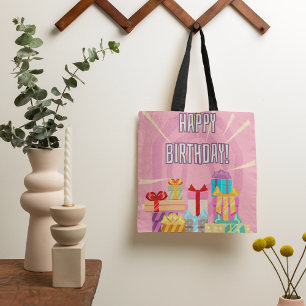 Grattis på födelsedagen-gåvor vid Rosa till bag Tygkasse