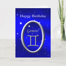 Grattis på födelsedagen Gemini-hälsningskort Kort