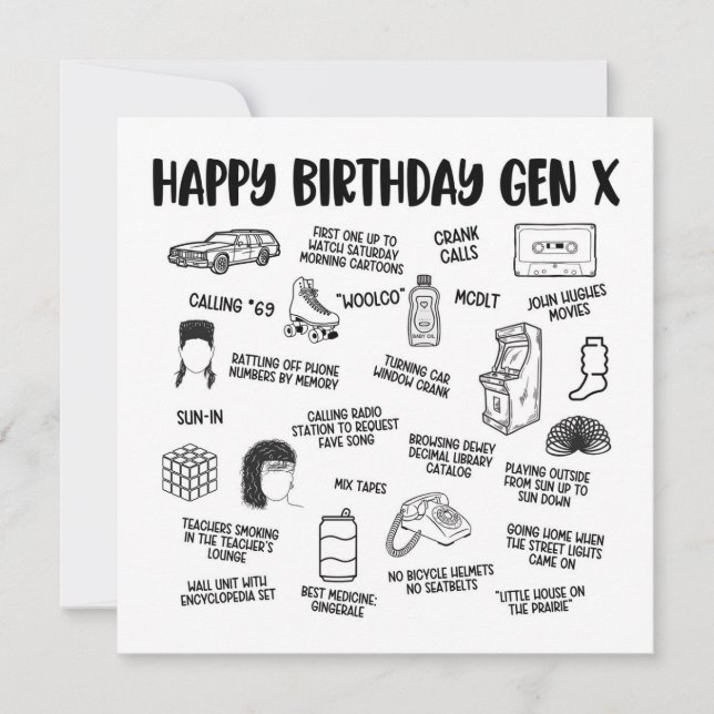 Grattis på födelsedagen Gen X Kort (Framsida)