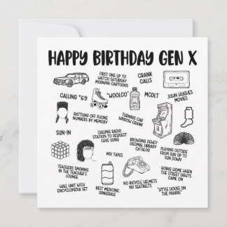 Grattis på födelsedagen Gen X Kort