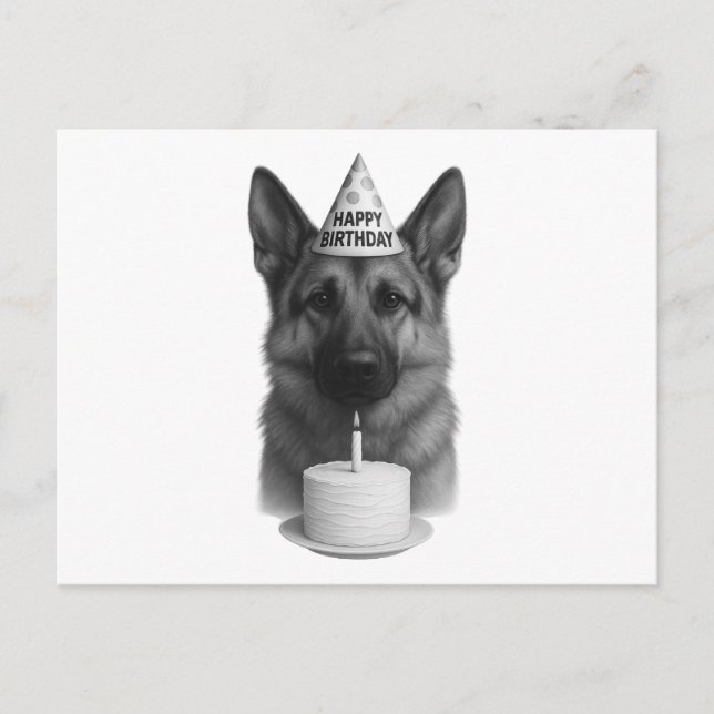 Grattis på födelsedagen German Shepherd Helg Vykort (Framsida)