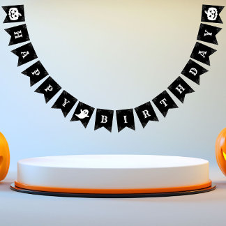 Grattis på födelsedagen Ghost-Pumpkin Halloween Vimplar