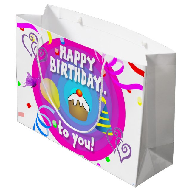 Grattis på födelsedagen Gift Bag (Baksidan Vinklad)