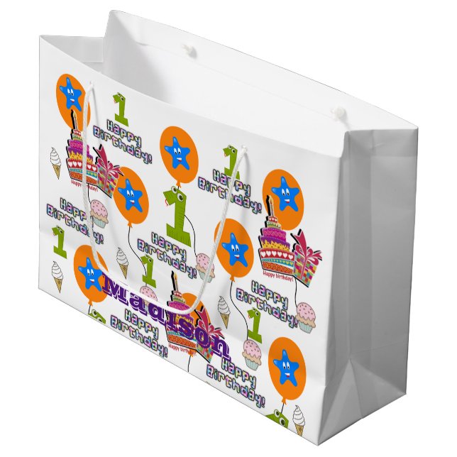 Grattis på födelsedagen Gift Bag #1 Första födelse (Framsidan Vinklad)