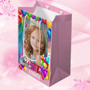 Grattis på födelsedagen Gift Bag Add Girl's Namn