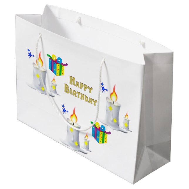 Grattis på födelsedagen Gift Bag Candle (Baksidan Vinklad)