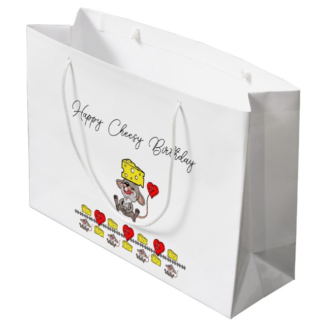 Grattis på födelsedagen Gift Bag Cheesy Birthday (Baksidan Vinklad)