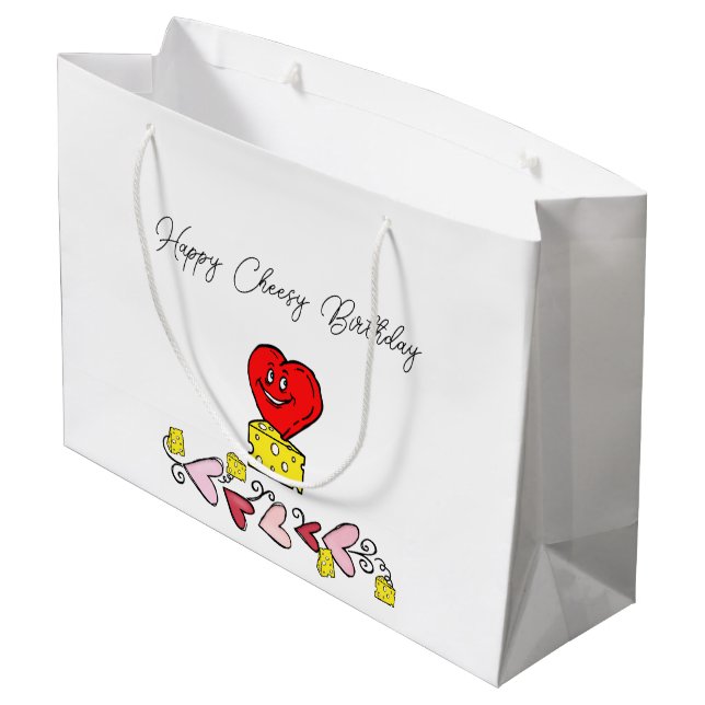 Grattis på födelsedagen Gift Bag Cheesy Birthday (Baksidan Vinklad)